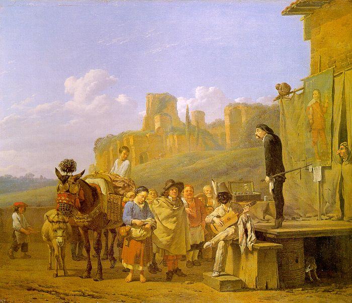 DUJARDIN, Karel A Party of Charlatans in an Italian Landscape df Sweden oil painting art